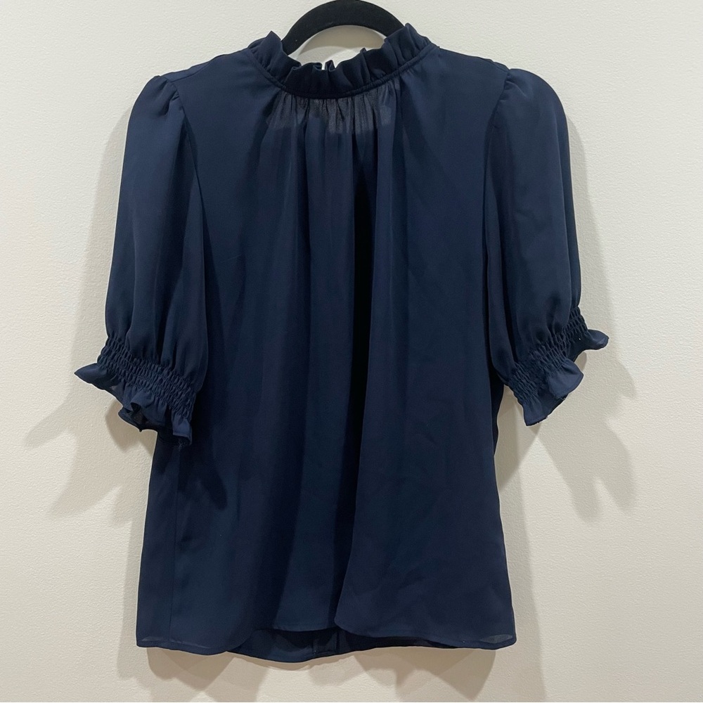 Halogen Dark Blue Ruffled Blouse - image 2